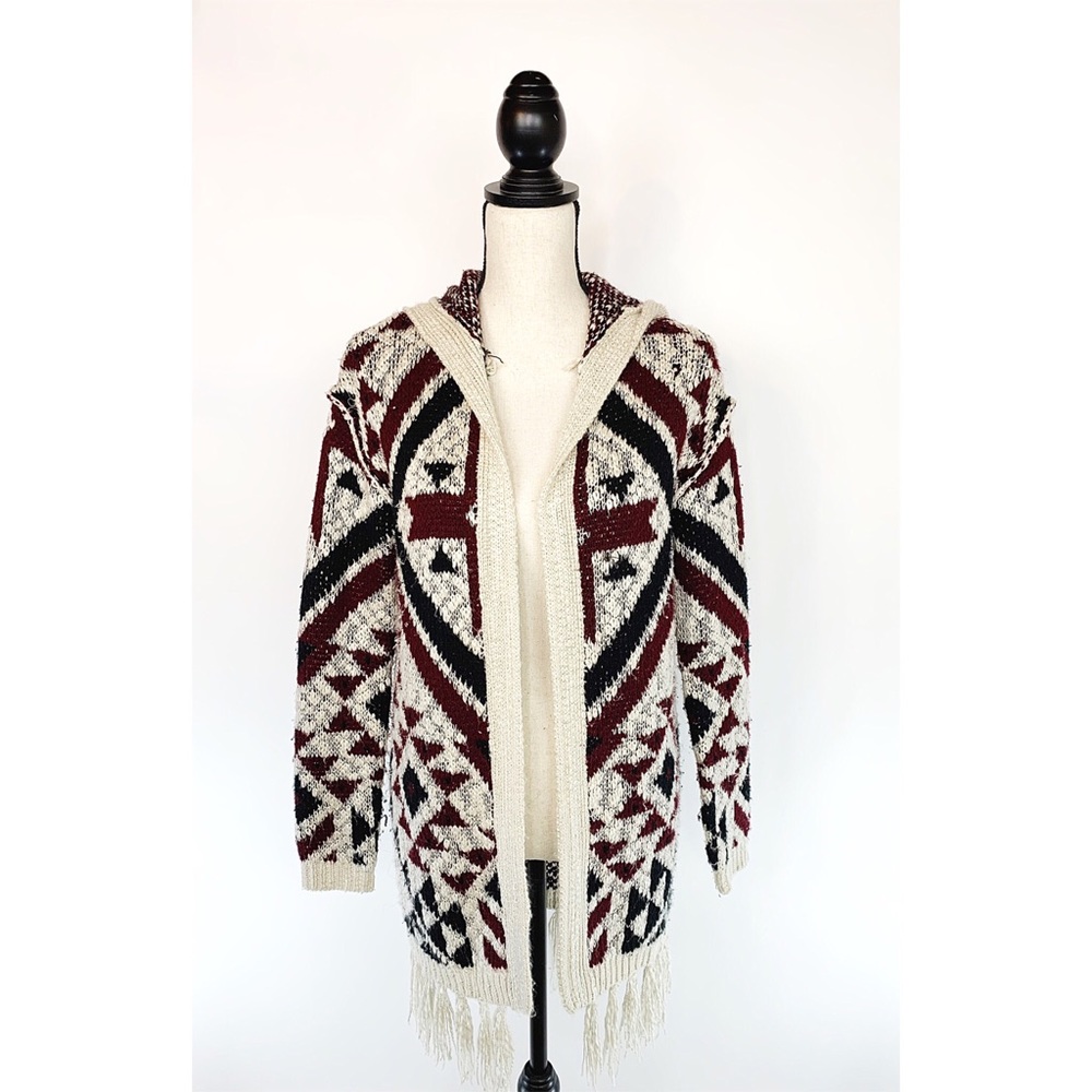 BETHANY MOTA Fringe Open Front Cardigan Sz XS